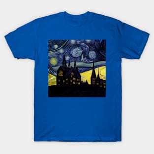 Starry Night Wizarding School Van Gogh T-Shirt